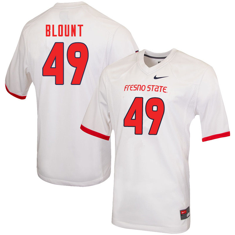 Men #49 Tanner Blount Fresno State Bulldogs College Football Jerseys Sale-White